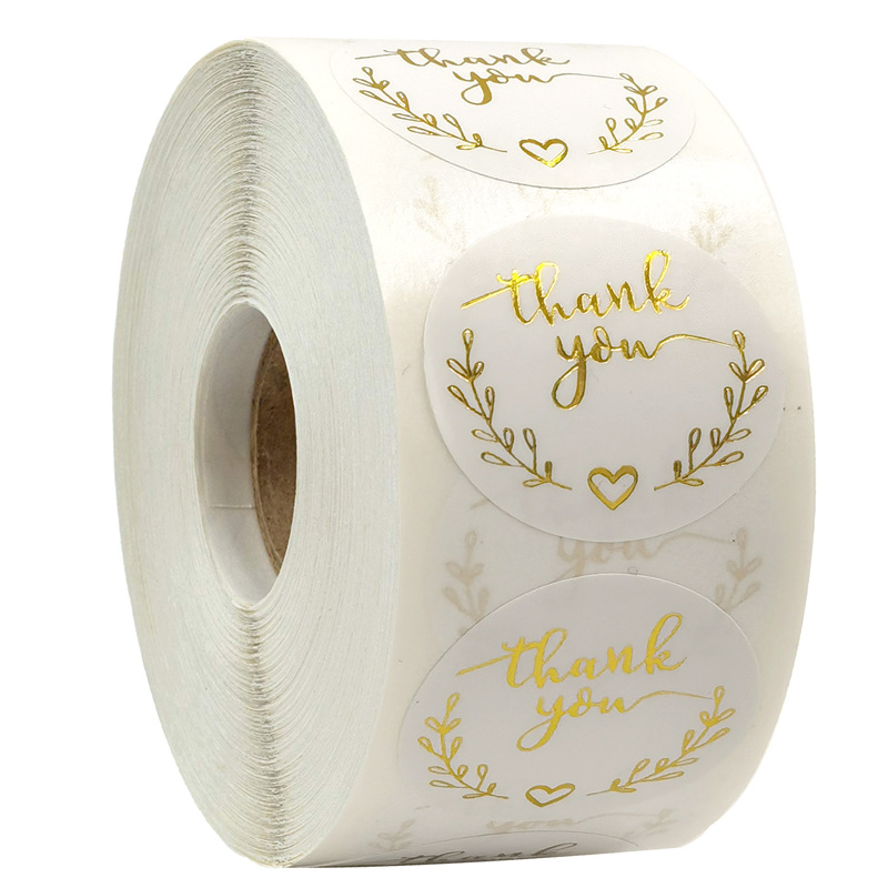 Wedding Supply Business - Autocollants de remerciement dorés, 100 à
