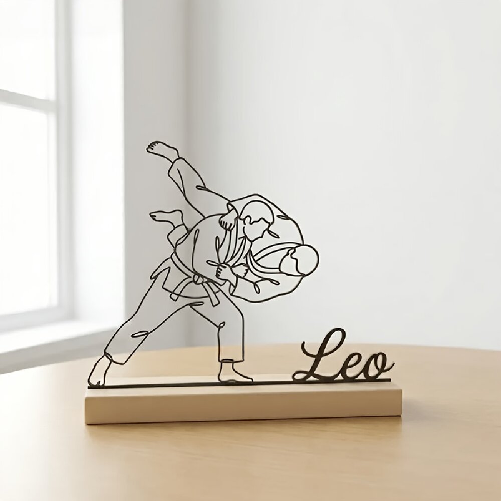 Wedding Party Supply - Statue d'arts martiaux de judo gravée