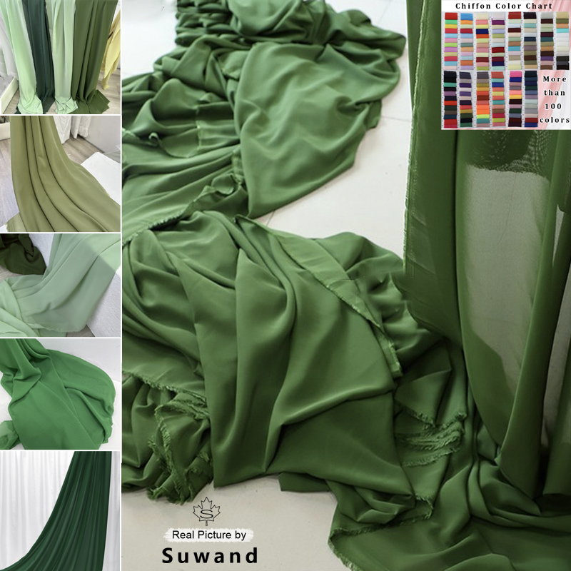 Wedding Backdrop Curtain - Tissu en Mousseline de Soie Vert