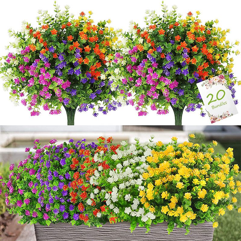 Flower Girl Basket - 3/6 pièces plante artificielle fleur Eucalyptus