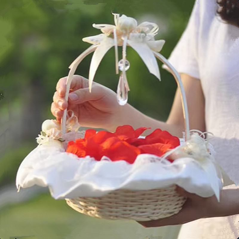 Flower Girl Basket - Panier de fleurs en dentelle romantique