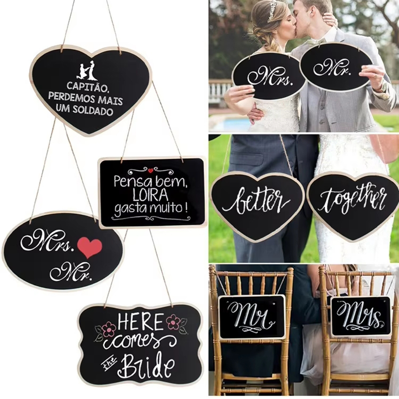 Wedding Ceremony Supply - Tableau noir rustique en bois pour