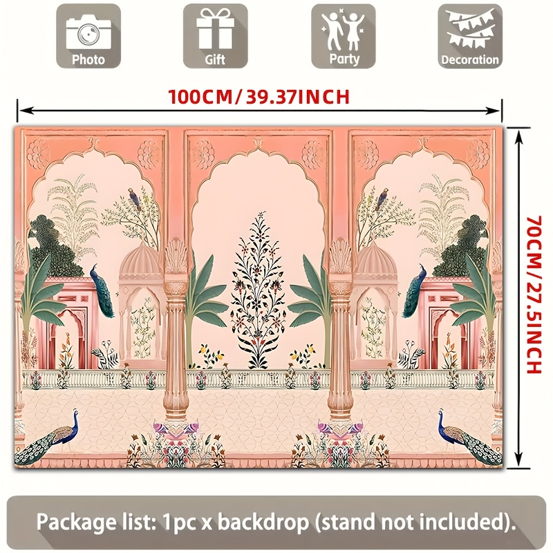 Wedding Backdrop Curtain - Toile de fond ornée motif floral