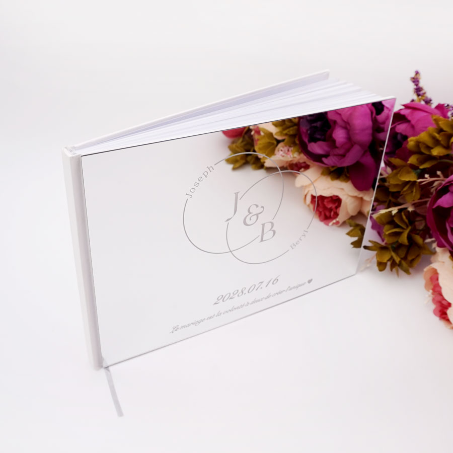 Personalized Guest Book - Livre d'or de mariage miroir personnalisé