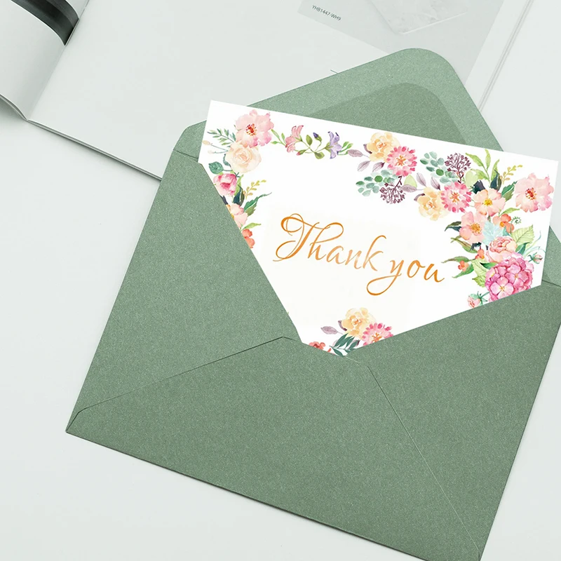 Wedding Supply Business - Enveloppe verte 18.4x13.3cm, 50 pièces/lot, fournitures