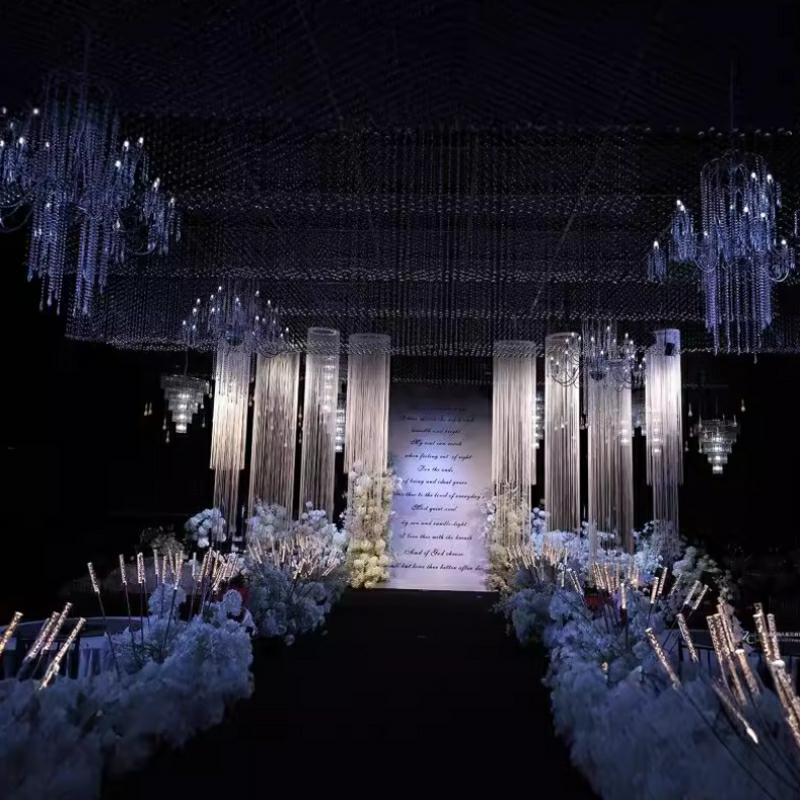 Rideau de ligne chiffré blanc  - Wedding Backdrop Curtain avis et prix