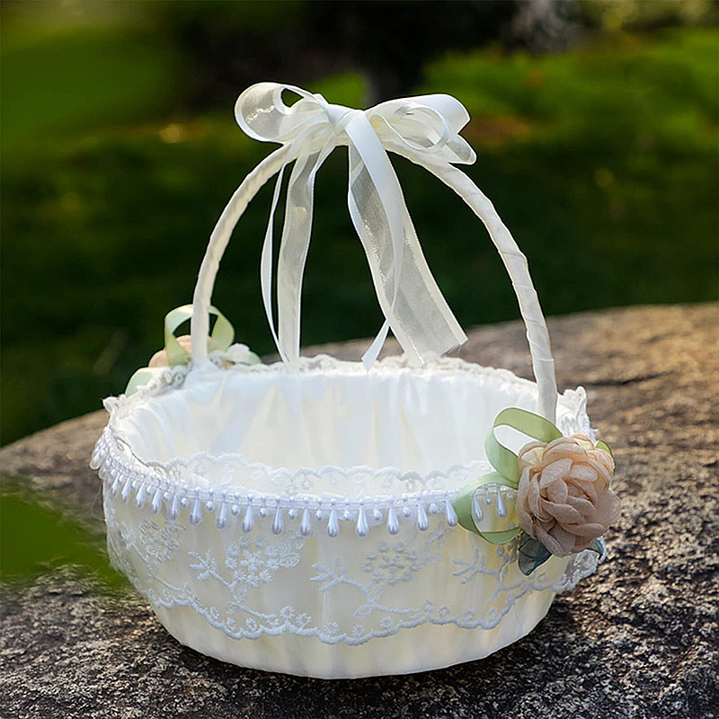 Panier de fleurs en dentelle r - Flower Girl Basket avis et prix