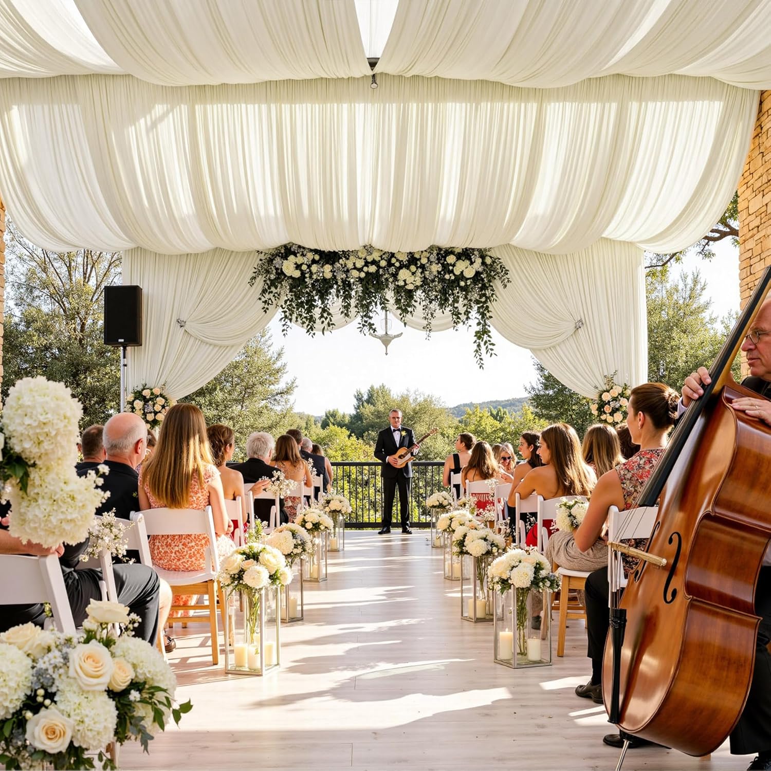 Rideaux d'arrière-plan blancs  - Wedding Backdrop Curtain avis et prix