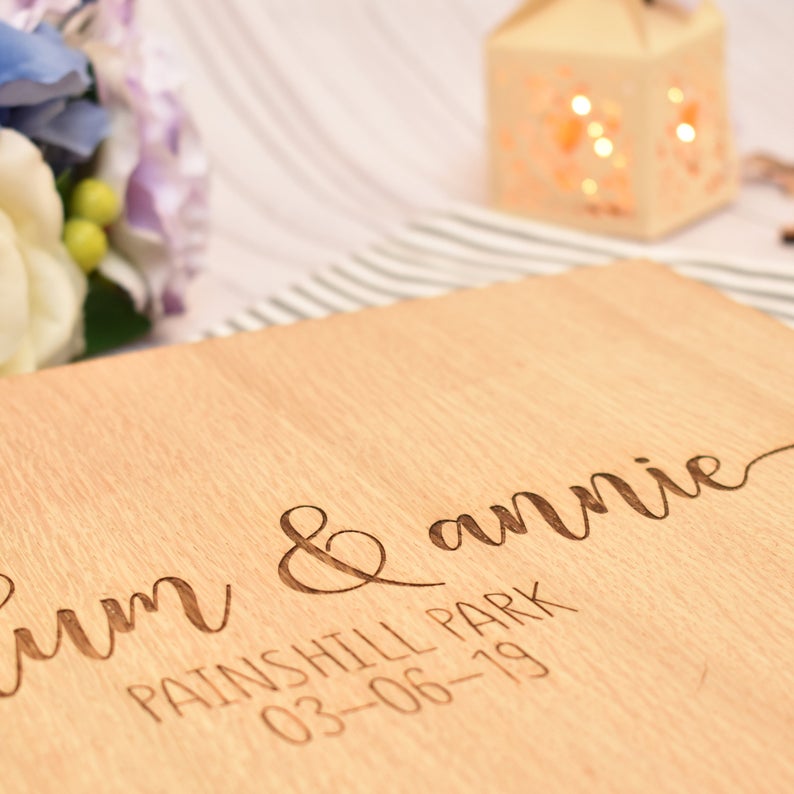 Livre d'or de mariage en bois  - Personalized Guest Book avis et prix