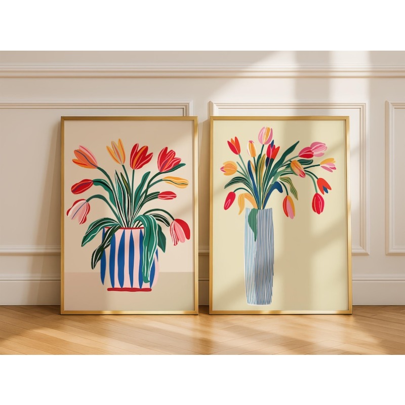 2 tableaux sur toile de fleurs - Flower Girl Basket avis et prix