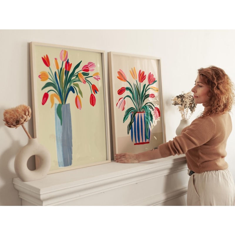 2 tableaux sur toile de fleurs - Flower Girl Basket avis et prix