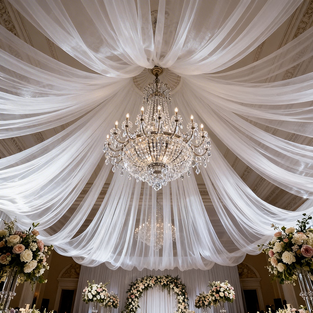 Voile de tulle semi-transparen - Wedding Backdrop Curtain avis et prix