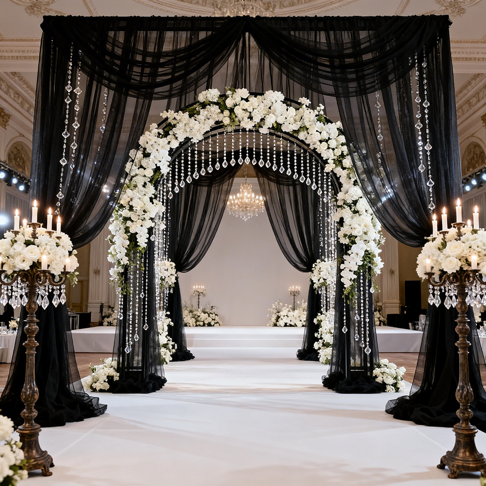 Voile de tulle semi-transparen - Wedding Backdrop Curtain avis et prix